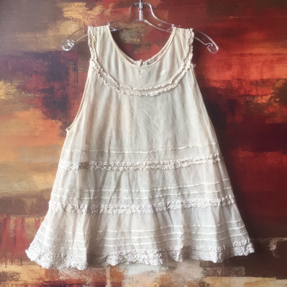 Magnolia Pearl. OS Lacy Layer Tank